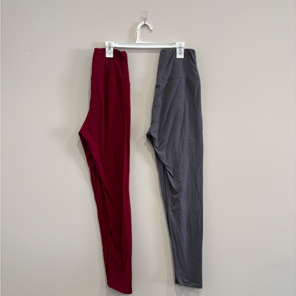 Amazon Women's Leggings Set: Red and Gray
